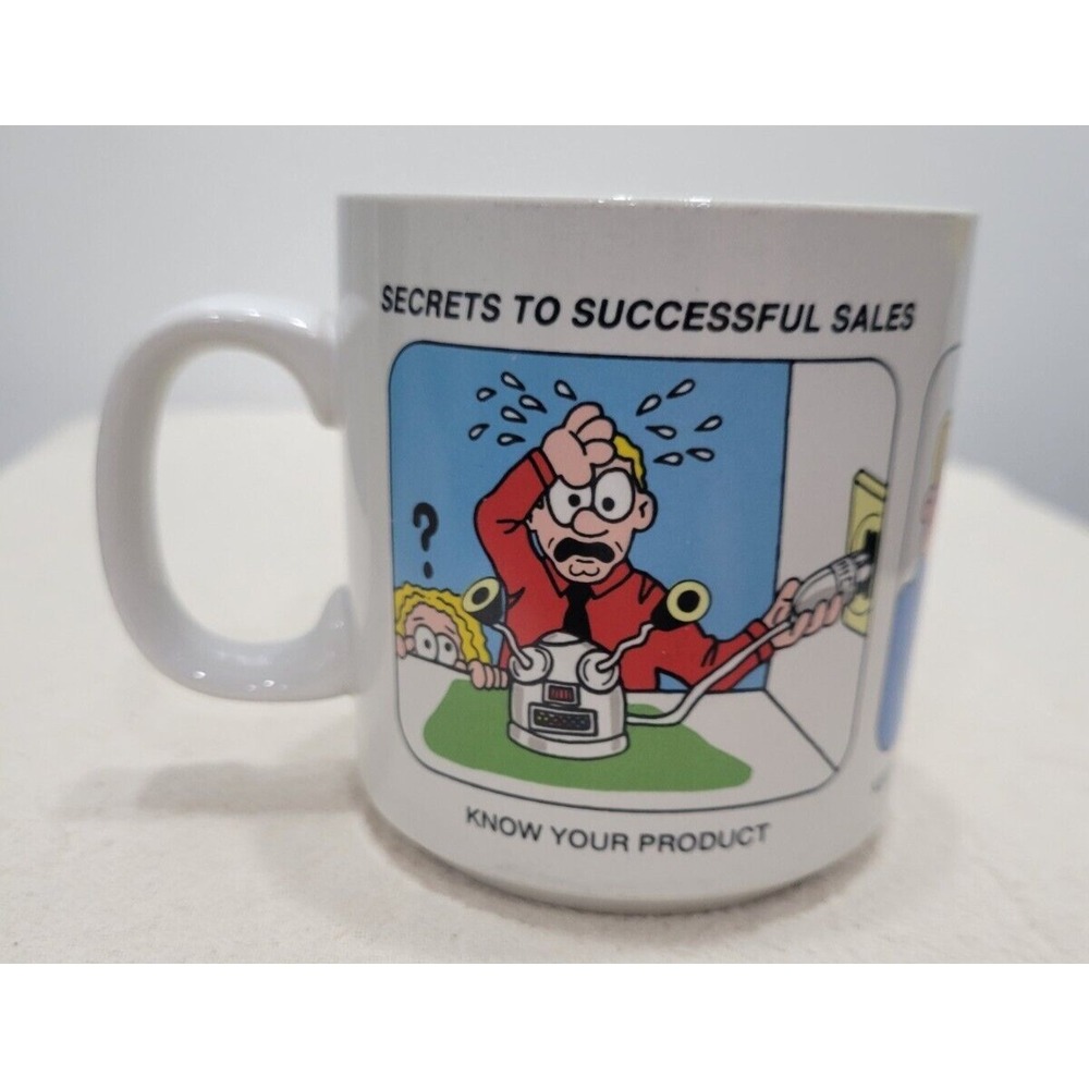 Secrets To Successful Sales Mug Cup Funny Cartoon by‎ Russ Vintage Humor